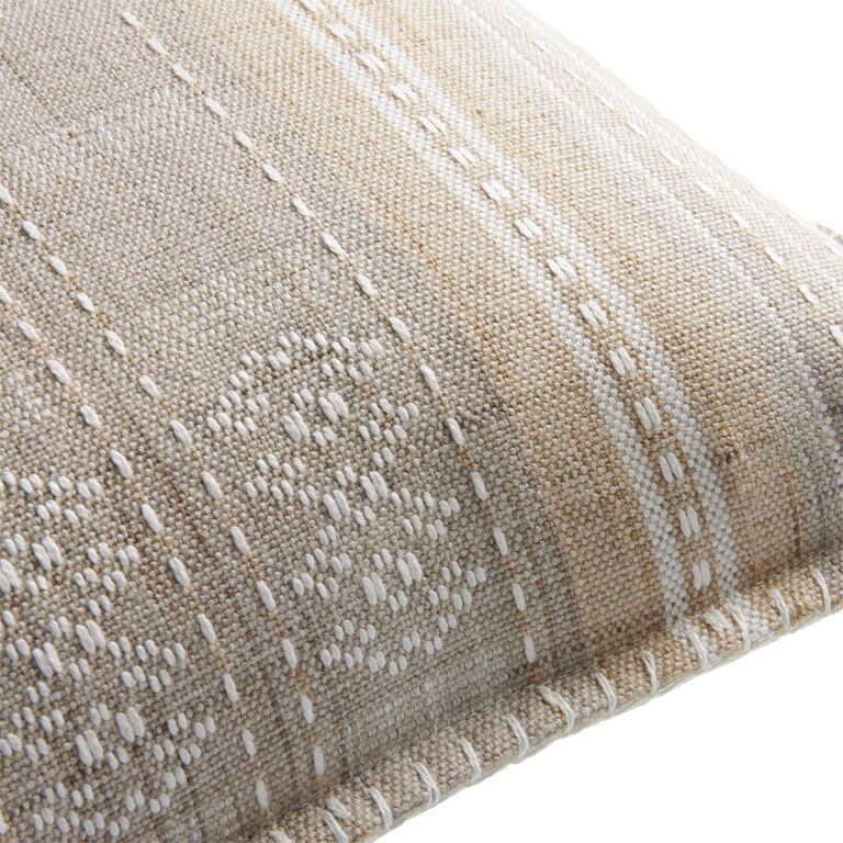 Umbud Stripe Embroidered Indoor Outdoor Throw Pillow image number 4