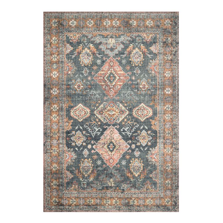 Syros Sea Green and Rust Persian Style Area Rug image number 1