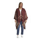 Wine Red And Ivory Plaid Hooded Wrap image number 0