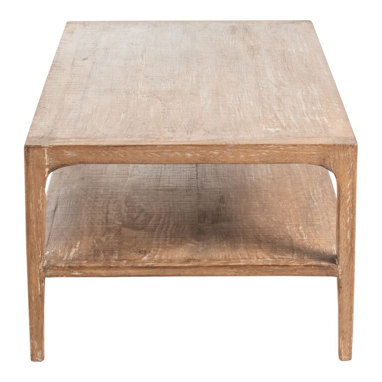 Indio Whitewash Reclaimed Pine Coffee Table with Shelf image number 3