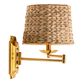 Dustin Gold Metal And Rattan Adjustable Wall Sconce image number 0