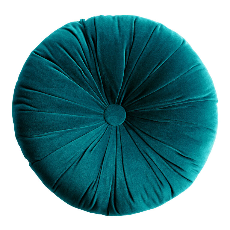 Round Tufted Velvet Throw Pillow image number 1