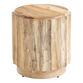 Ishan Round Driftwood Ridged End Table image number 0