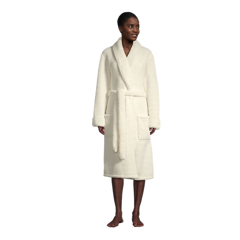 Ivory Faux Sherpa Robe image number 1