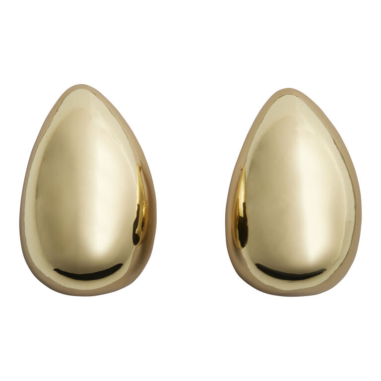 Modern Chunky 14k Gold Plated Drop Oversized Stud Earrings image number 1