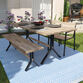 Kiev Slatted Wood and Metal 4 Piece Outdoor Dining Set image number 1