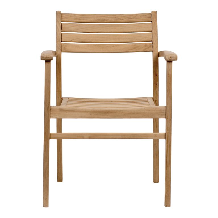 Windsong Teak Outdoor Dining Armchairs Set of 2 image number 3