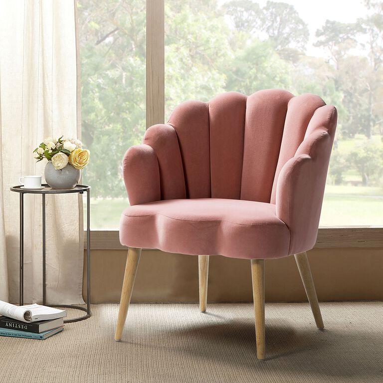 Margery Velvet Scalloped Upholstered Chair image number 2