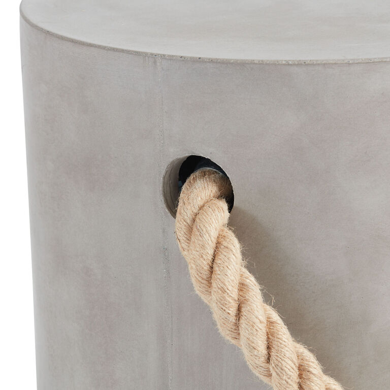 Harlow Cement And Rope Outdoor Accent Stool image number 3