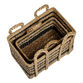 Dita Rectangular Black And Natural Striped Woven Basket image number 2