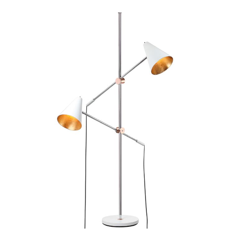 Reed Metal Adjustable 2 Light Floor Lamp image number 3