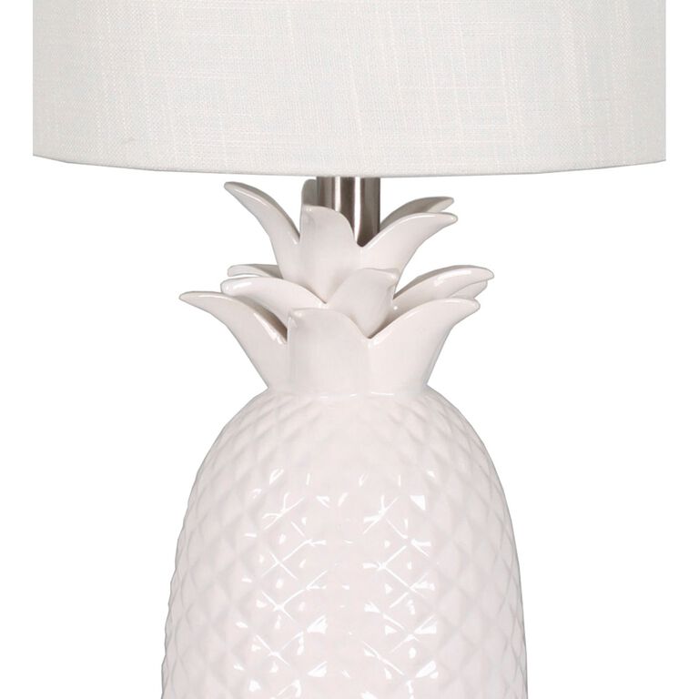 White Ceramic Pineapple Table Lamp image number 3
