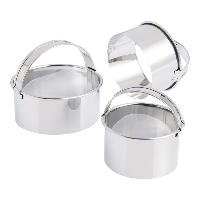 Round Stainless Steel Graduated Cookie Cutters 3 Piece Set image number 2
