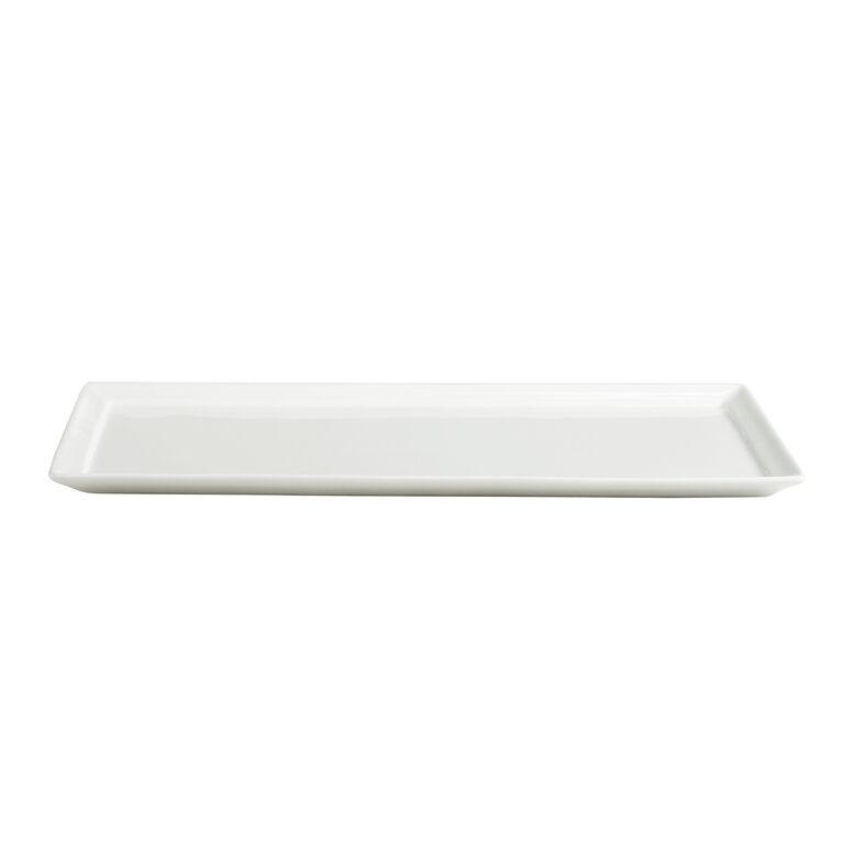 Mini Rectangular White Porcelain Tasting Plate Set Of 4 image number 2