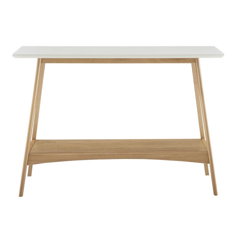 Off White Two Tone Console Table with Shelf image number 3