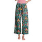 Multicolor Satin Tropical Jungle Leopard Pajama Pants image number 0
