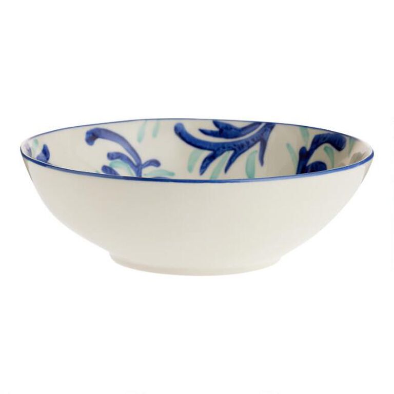 Blue And Aqua Floral Hand Painted Dinnerware Collection image number 2