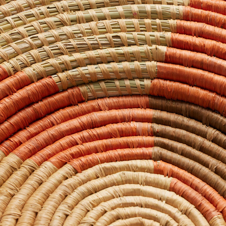 All Across Africa Orange And Tan Raffia Disc Wall Decor image number 3