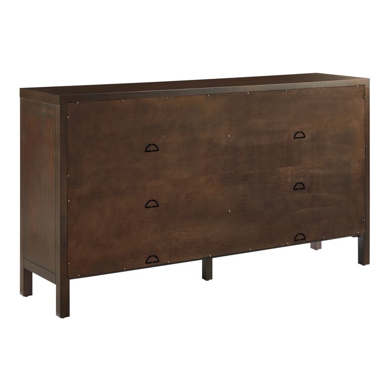 Large Darcy Dark Brown Herringbone Wood Storage Cabinet image number 5