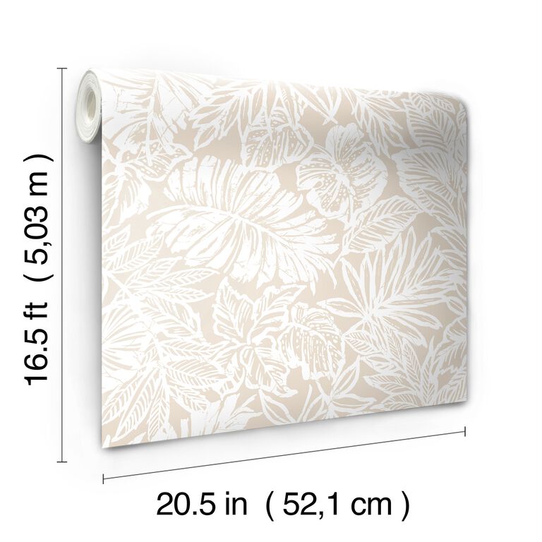 Batik Tropical Leaf Peel And Stick Wallpaper image number 6