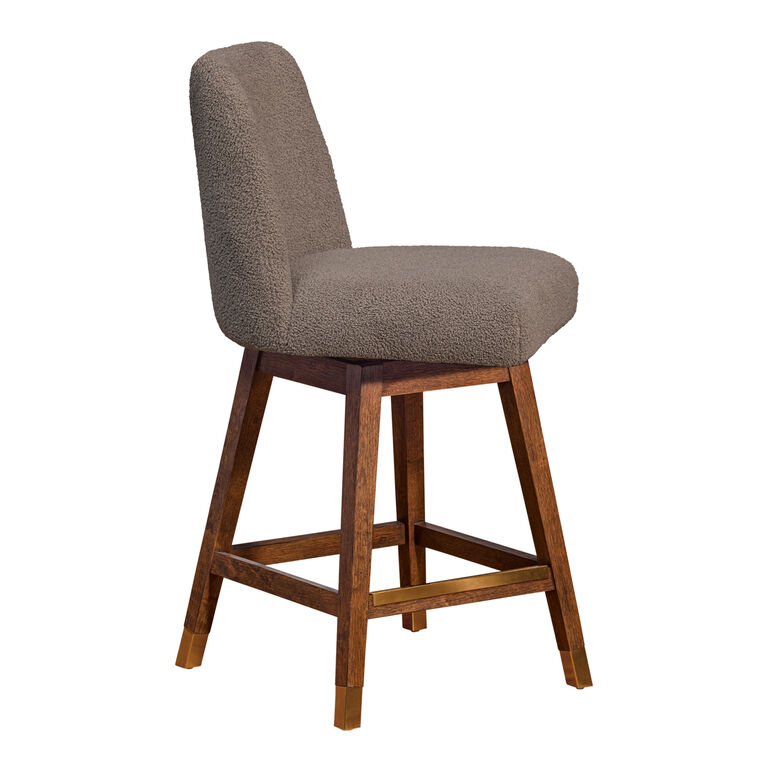 Worgan Boucle Upholstered Swivel Counter Stool image number 4