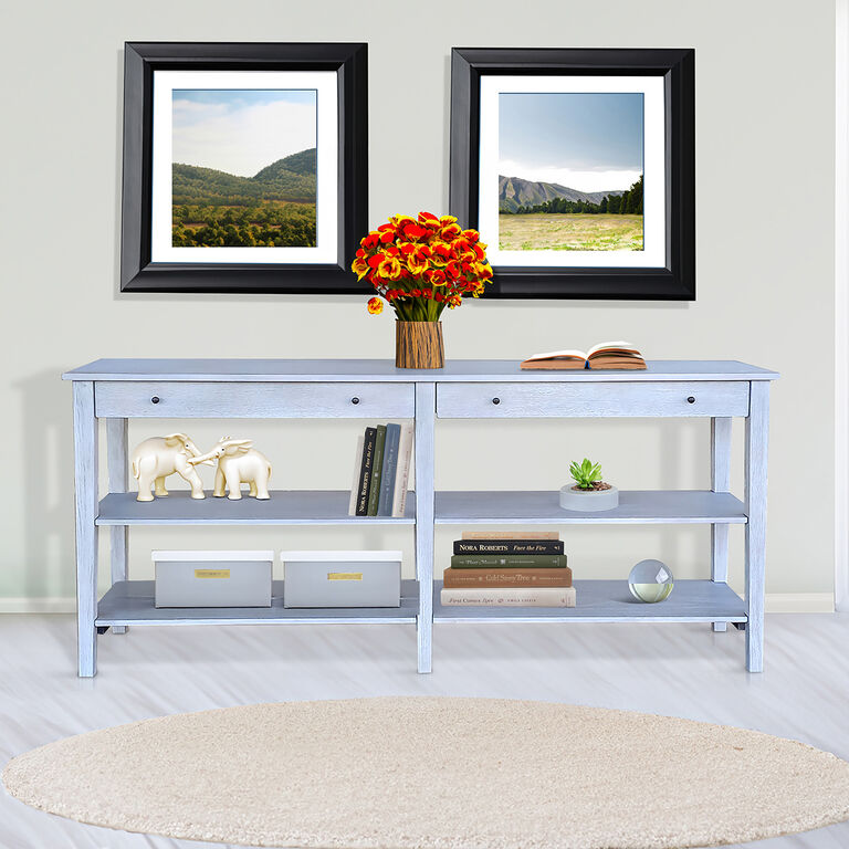 Evans Wood Console Table with Shelves image number 4