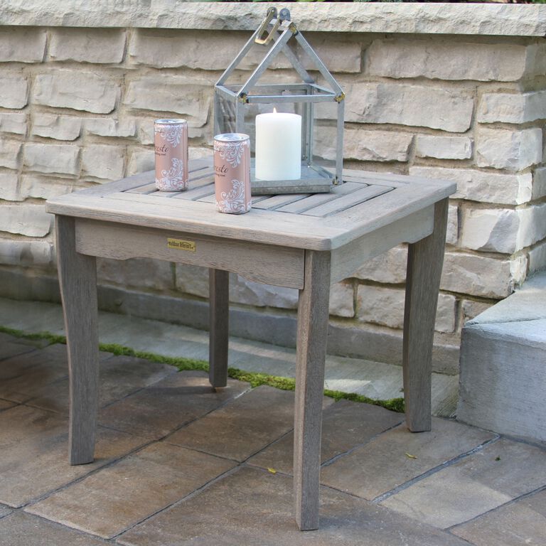 Claire Graywash Eucalyptus Wood Outdoor End Table image number 3