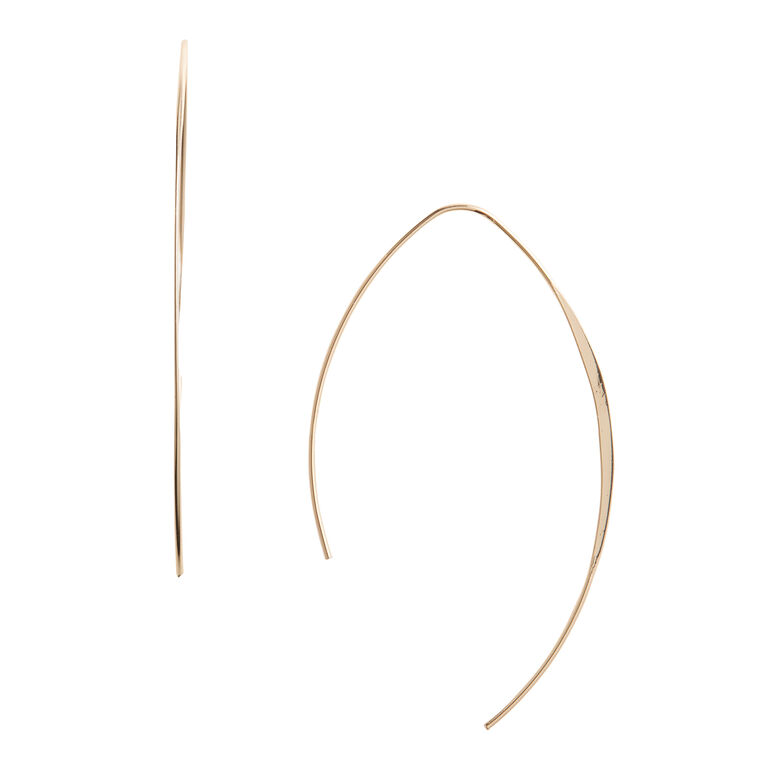 Gold Open Hoop  Earrings image number 1