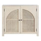 Seymour Wood and Rattan Cane Arched Door Storage Cabinet image number 1