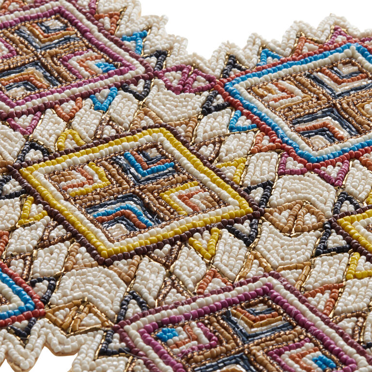 Multicolor Geometric Beaded Table Runner image number 2