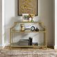 Gold Metal and Glass Milayan Console Table image number 1