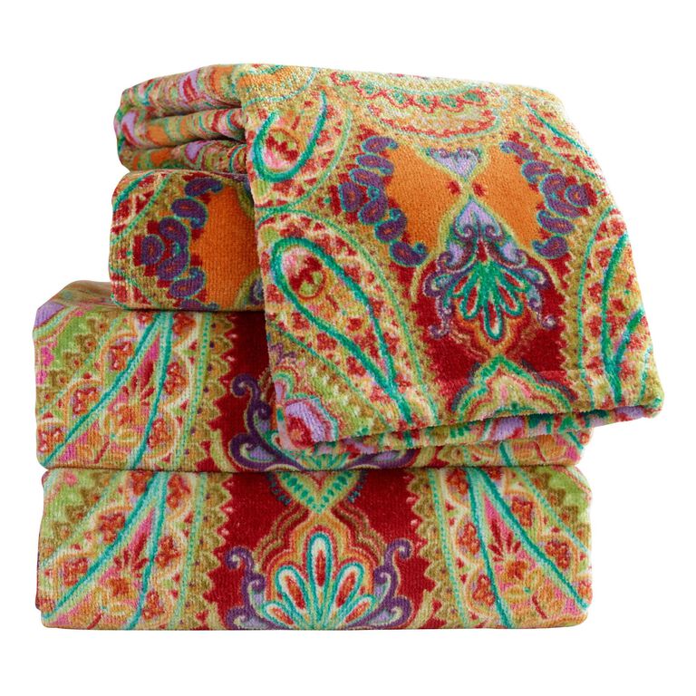 Venice Multicolor Paisley Hand Towel image number 5