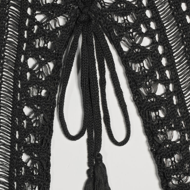 Cheri Black Crochet Coverup image number 3