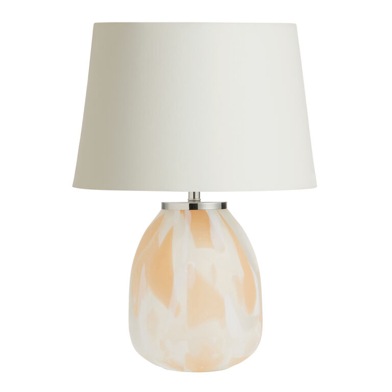 Issey Peach and White Blown Art Glass Table Lamp Base image number 3