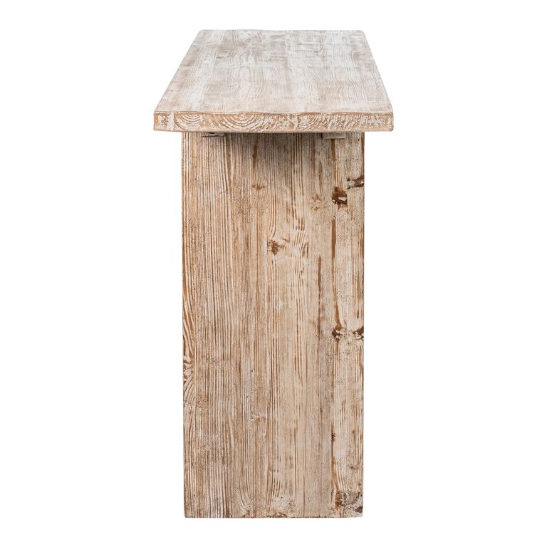 Tyne Aged White Reclaimed Pine Console Table image number 3