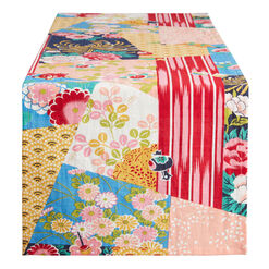 Multicolor Patchwork Floral Geo Table Runner