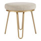 Frederick Round Gold Metal Hairpin Upholstered Stool image number 0