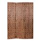Brown Carved Wood Geo 3 Panel Folding Screen image number 0