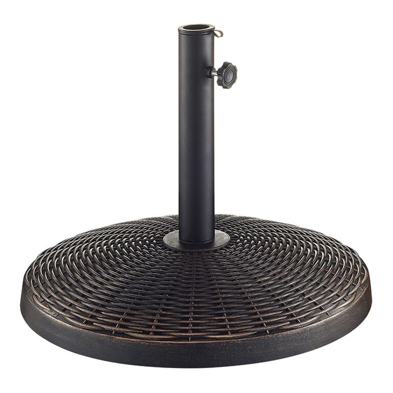 Round Antique Bronze Wicker Weave Patio Umbrella Stand image number 1