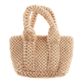 Camel And Ivory Faux Fur Checkered Tote Bag image number 0