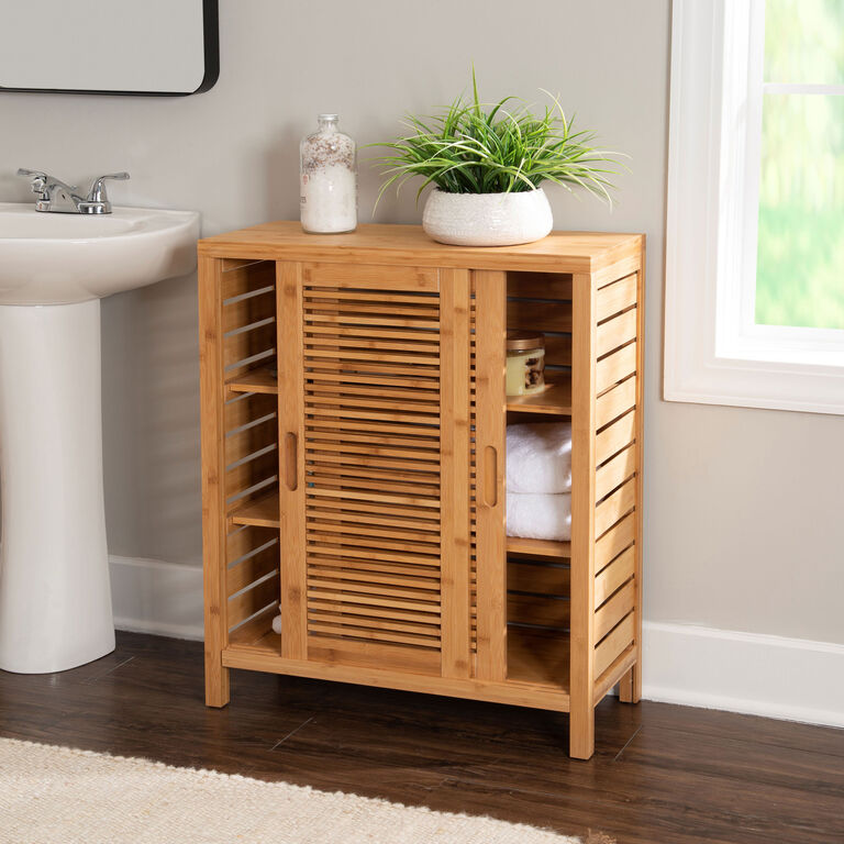Sven Natural Bamboo Double Storage Cabinet image number 2