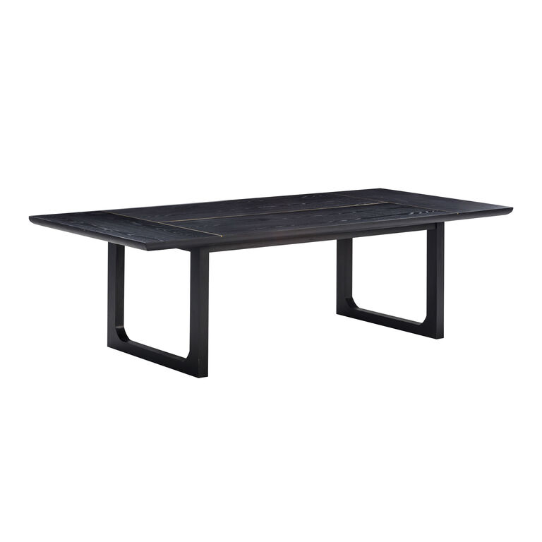 Burman Extra Long Black Wood Dining Table image number 1