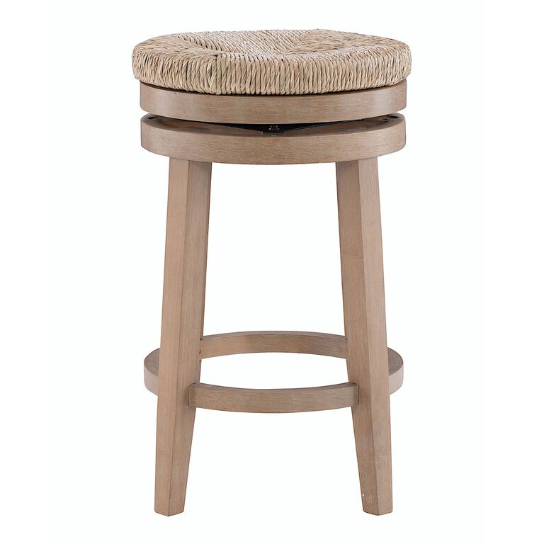 Claudia Natural Seagrass and Wood Swivel Counter Stool image number 3
