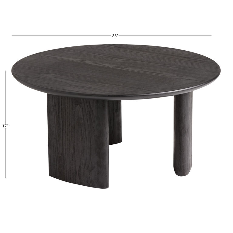 Zeke Round Brushed Wood Coffee Table image number 5