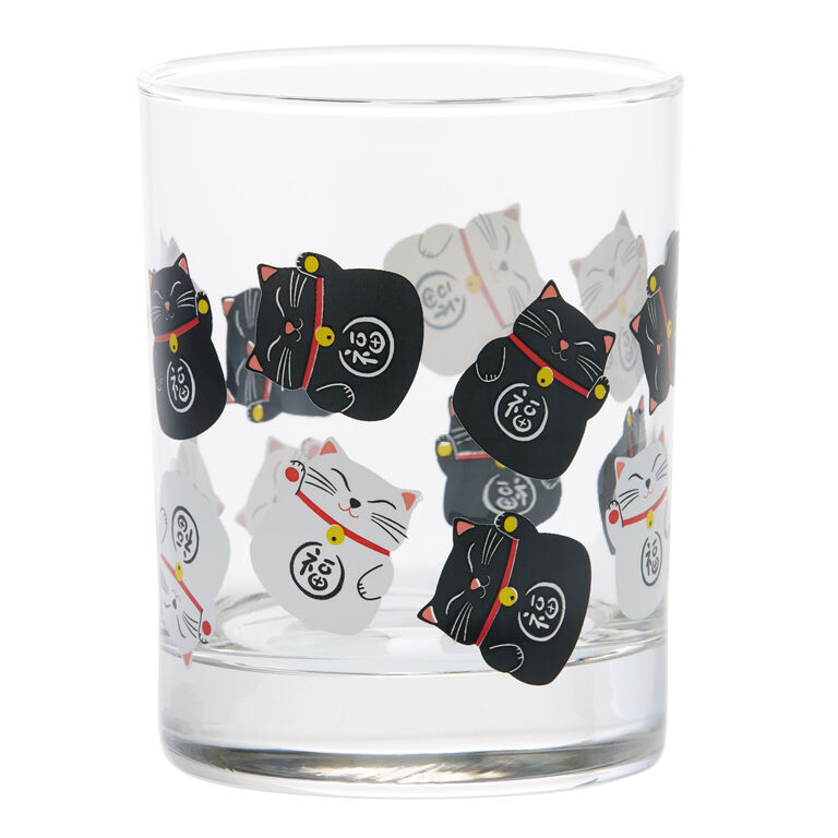Lucky Cat Double Old Fashioned Glass image number 1