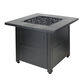 Valdivia Square Black Ceramic and Steel Gas Fire Pit Table image number 0
