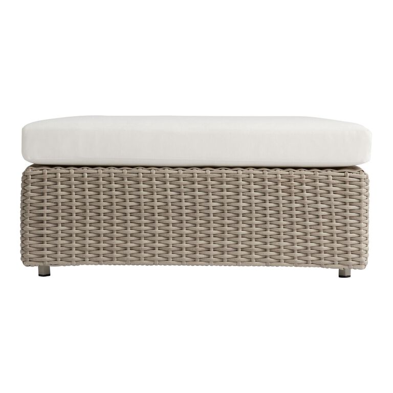 Santiago Gray Wicker Modular Outdoor Sectional Ottoman image number 3
