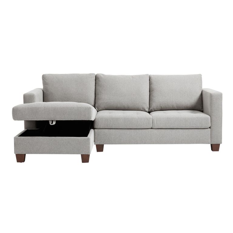 Gray Left Facing Trudeau Sectional Sofa with Storage image number 4