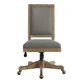 Paige Charcoal Gray Linen Square Back Office Chair image number 1