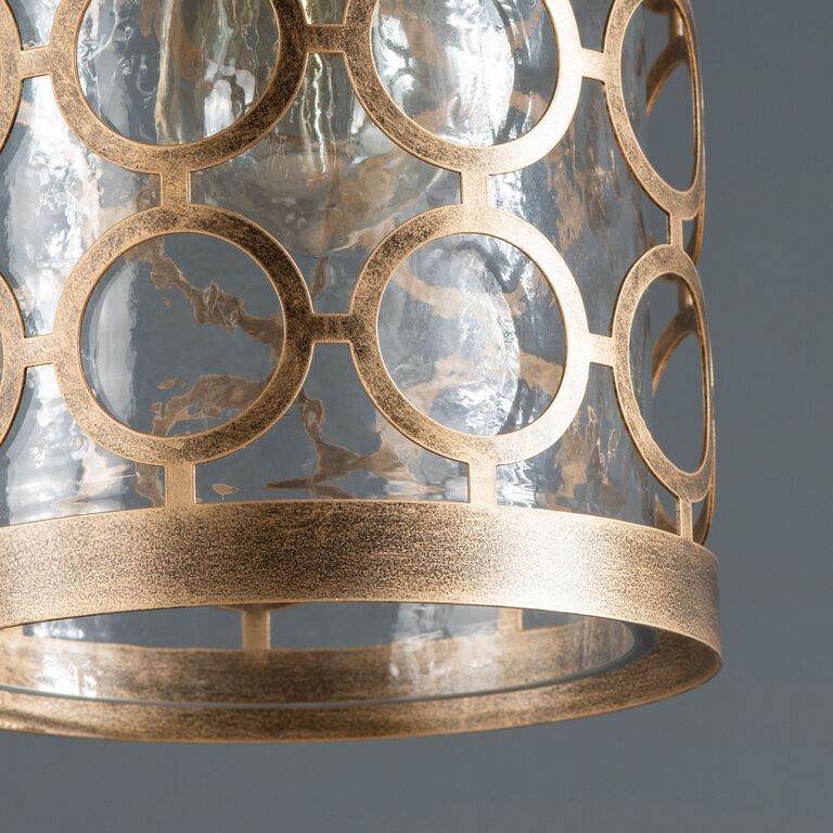 Glass and Brass Moroccan Style Circle Pendant Lamp image number 7